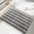 New thick plush bathroom floor mat non-slip absorbent grey rug for home decorations - 40*60cm / Bubble Fleece Grey