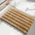 Plush bath mat fuzzy floor carpet thick absorbent anti-slip mat for bathroom home decor - 40*60cm / Bubble Fleece Camel