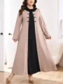 Große Größen eleganter langer Cardigan und Kleid Set, bequeme und stilvolle Alltagsmode. - Stil 228