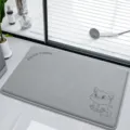 Absorbent non-slip bathroom floor mats with cute cartoon animal design and text. - 40*60cm / Grey Wolf Curved Letter