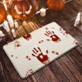 Halloween bloody handprint doormat flannel non-slip floor mat scary holiday home decor - 40*60cm / Cashmere-like Bloody Handprints