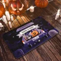 Halloween Horror Pumpkin Floor Mat Fash Cashmere Flannel Non-Slip Entryway Door Mat - 40*60cm / Cashmere-like Purple Cemetery Car