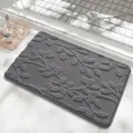 Grey leaf embossed plush floor mat, thickened memory foam non slip rug for home decor - 40*60cm / Dark Gray