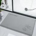 Gray bath mat anti-slip absorbent floor mat cute rabbit design modern bathroom door mat rug - 40*60cm / Horizontal Grey Rabbit
