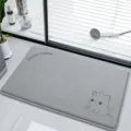 Gray bathroom floor mat anti-slip absorbent foot mat with cute cartoon cat and text design. - 40*60cm / Grey Unicorn Curved Letter