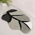 Grey black white abstract pattern plush bath mat non slip floor rug for bathroom home - 40*60cm / Gray