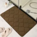 Brown coral fleece bathroom floor mat, thickened soft absorbent mat for bedroom living room - 40*60cm / Coffee