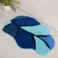 Blue Fluffy Bathroom Rug Non-Slip Absorbent Shag Mat for Home Doorway Floor Decor - 40*60cm / Blue