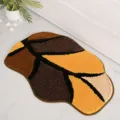 Non-slip irregular bathroom mat, soft shaggy fluffy floor carpet for home and toilet use. - 40*60cm / Coffee