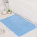 Blue Checkered Non-Slip Bathroom Mat Absorbent Floor Rug for Home Shower Room Decor - 40*60cm / Blue