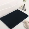 Dark blue plush shaggy bath mat, thick soft fluffy floor rug for bedroom, bathroom, entryway. - 40*60cm / Navy Blue