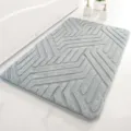 Grey plush faux rabbit fur bath mat, non-slip absorbent geometric floor mat for bathroom. - 40*60cm / Gray