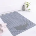 Grey silicone bath mat with dolphin design, anti-slip suction cups for bathroom shower floor safety. - 35*70CM Foot Massage / Gray (Easy Clean Suction)