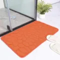 Orange pebble pattern bath mat, non-slip memory foam floor mat for bathroom entrance. - 40*60cm / Orange