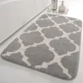 Grey quatrefoil bath mat non slip absorbent floor rug for bathroom shower room home decor - 40*60cm / Gray