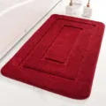 Red microfiber bath mat, absorbent non-slip bathroom rug for shower room and toilet floor. - 40*60cm / Red