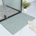 Green pebble pattern bath mat, non-slip absorbent floor mat for bathroom and entrance. - 40*60cm / Gray