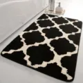 Black and white quatrefoil pattern bathroom rug, non-slip absorbent floor mat for home use. - 40*60cm / Black