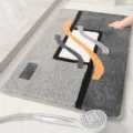 Thickened tufted bath mat absorbent floor rug anti-slip carpet for bathroom and entryway use - 40*60cm / Gray