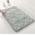 Grey memory foam bath mat with geometric embossed design, soft plush surface for bathroom. - 40*60cm / Grey Green
