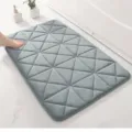 Grey coral fleece memory foam bath mat, anti-slip embossed floor rug for bedroom bathroom. - 40*60cm / Light Gray