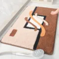 Plush absorbent bath mat non-slip floor rug for bathroom entrance thick and soft design - 40*60cm / Brown