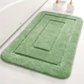 Green microfiber bath mat absorbent non-slip floor carpet for bathroom shower room doorway - Green