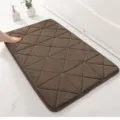 Braune Memory Schaum Badematte Geometrisch Geprägt Rutschfest Teppich für Badezimmer - Kaffeebraun