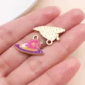 Close-up of enamel witch hat charms showing front design and back texture for DIY jewelry. - Witch Hat (29900)