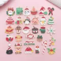 Christmas alloy enamel charms set Santa snowman pendants for DIY jewelry making access - 30 Pieces/Pack / Christmas Mixed Set (SN1873)