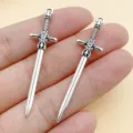 Antique silver alloy sword charms, vintage dagger pendant jewelry making DIY accessories. - Sword Pendant (16192) / 1 Piece/Pack (12x49mm)