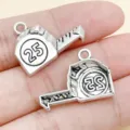 Vintage antique silver tape measure charm alloy DIY bracelet keychain jewelry accessory - Tape Measure (11182) / 1 Piece/Pack (23x18mm) / Antique Silver