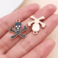 Halloween skull enamel alloy charm pendant for DIY bracelet necklace jewelry accessories - Skull Head (19531) / 1 Piece/Pack