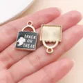 Halloween alloy drip oil ghost charm DIY necklace bracelet jewelry accessory gold finish - Letter Ghost Handbag (19619)