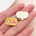 Halloween Enamel Pumpkin Pendant Alloy DIY Jewelry Charm for Necklace Bracelet Accessory - Winking Pumpkin (29877)