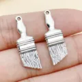 Antique Silver Paintbrush Metal Charm DIY Jewelry Accessory Pendant for Bracelet - Brush (18408)