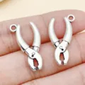 Antique silver alloy plier charms for DIY bracelets, retro tool jewelry making accessories. - Pliers (18410)