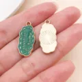 Noël Alliage Émail Pendentif Vert Or DIY Bijoux Accessoire Cadeau Décoration Charm - Plaque à Lettres (29838) / 1 Pièce (24x11x1.5mm) / Vert
