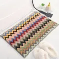 Colorful striped wavy microfiber bath mat, non-slip absorbent floor mat for home. - 38*58cm / Random Colors 2
