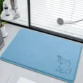 Blue bathroom floor mat memory foam absorbent rug with cute elephant pattern variant. - 40*60cm / Elephant Blue