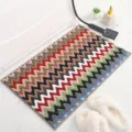 Colorful chevron bath mat, soft microfiber anti-slip floor rug for bathroom and home entryway. - 38*58cm / Colorful Random 3