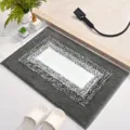 Flocked gradient bathroom floor mat, absorbent non-slip plush rug for home door entry. - 40*60cm / Right-Angle Grey