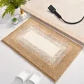 Flocked gradient bath mat soft absorbent anti-slip floor rug for bathroom doorway home use - 40*60cm / Right-Angle Camel