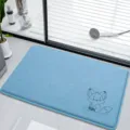 Blue memory foam bath mat non slip absorbent shower floor mat cute cartoon fox design for bathroom - 40*60cm / Cute Fox Blue