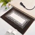 Brown Gradient Fluffy Bath Mat Non-Slip Absorbent Plush Floor Mat for Bathroom Doorway - 40*60cm / Right-Angle Brown