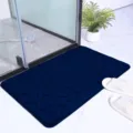 Tappeto da bagno assorbente blu scuro antiscivolo con motivo a ciottoli per ingresso bagno. - Blu Marino