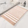 Thickened microfiber striped bath mat, non-slip floor rug for bathroom, kitchen, and doorway. - 40*60cm / Khaki