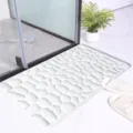 Tappeto Bagno Motivo Pietra Grigio Antiscivolo Super Assorbente in Memory Foam per Doccia - Grigio chiaro