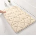 Geprägte Memory-Schaum Korallenfleece Badematte, beiger rutschfester dicker Fußteppich zu Hause. - Khaki