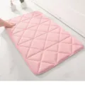 Rosa Memory Foam Badematte Korallenfleece geometrisch gepraegte rutschfeste Matte für Bad - Hellrosa
